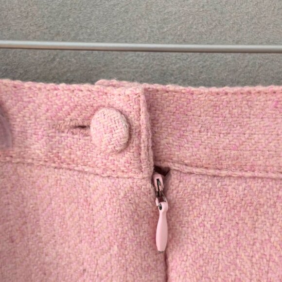 Vintage Un Jour Ailleurs Pink 100% Wool Pencil Skirt | French Designer | EU 42 - Picture 6 of 7